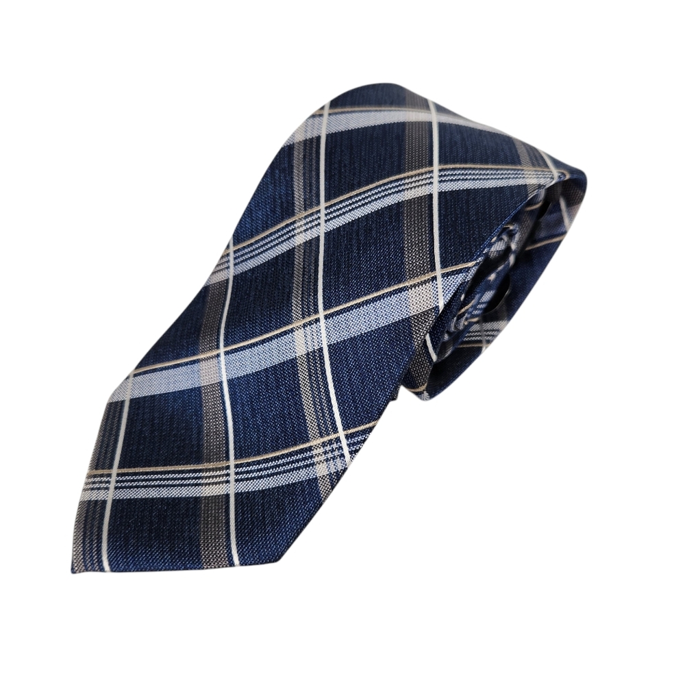 Pronto Uomo NWT 100% Silk Techno-Care Blue Plaid Mens Wearhouse Neck Tie Gift